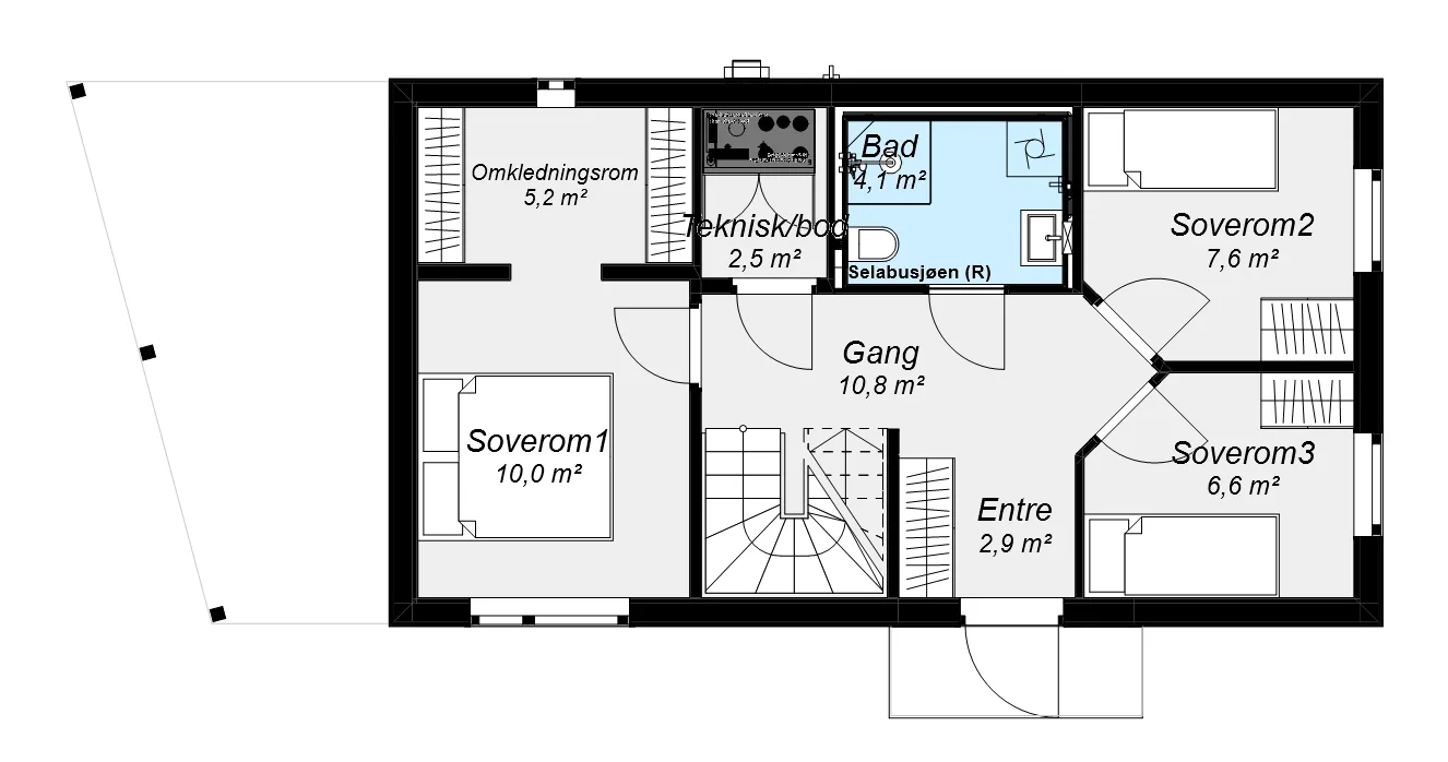 Plantegning 1. ETG — ABChus Vindy
