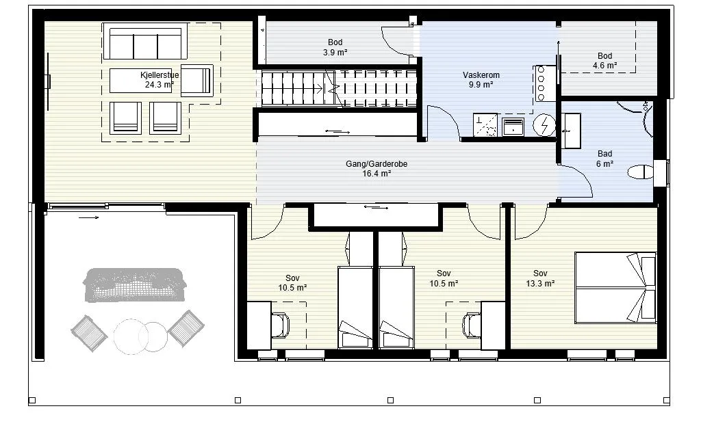 Plantegning 1. ETG — Berge Hus Vågen