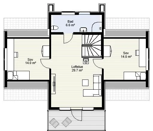Plantegning 2. ETG — Berge Hus Vikedal