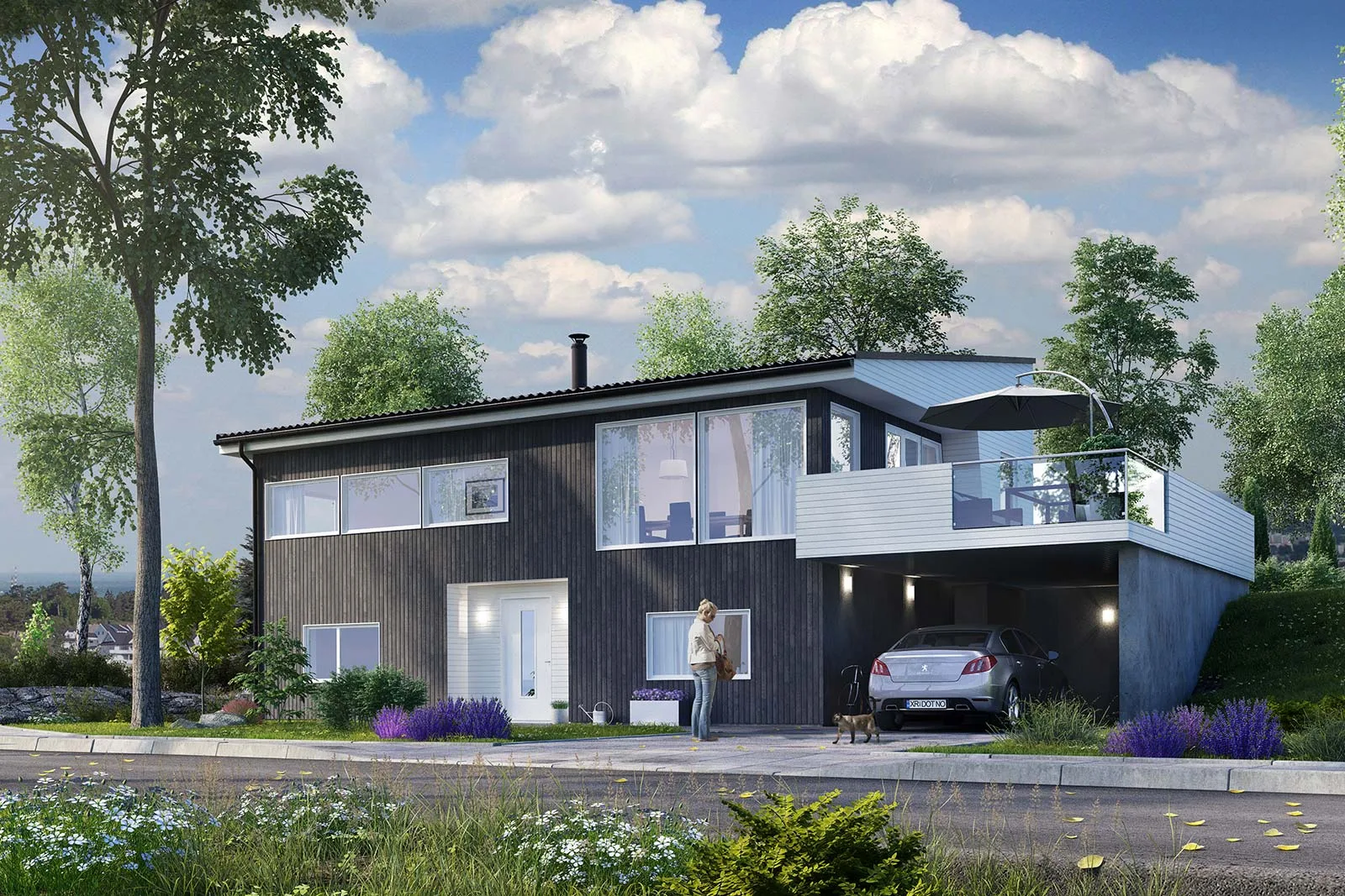 Amora fra Blå Bolig — hovedfasade