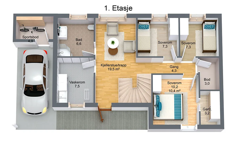 Plantegning 1. ETG — Blå Bolig Brescia