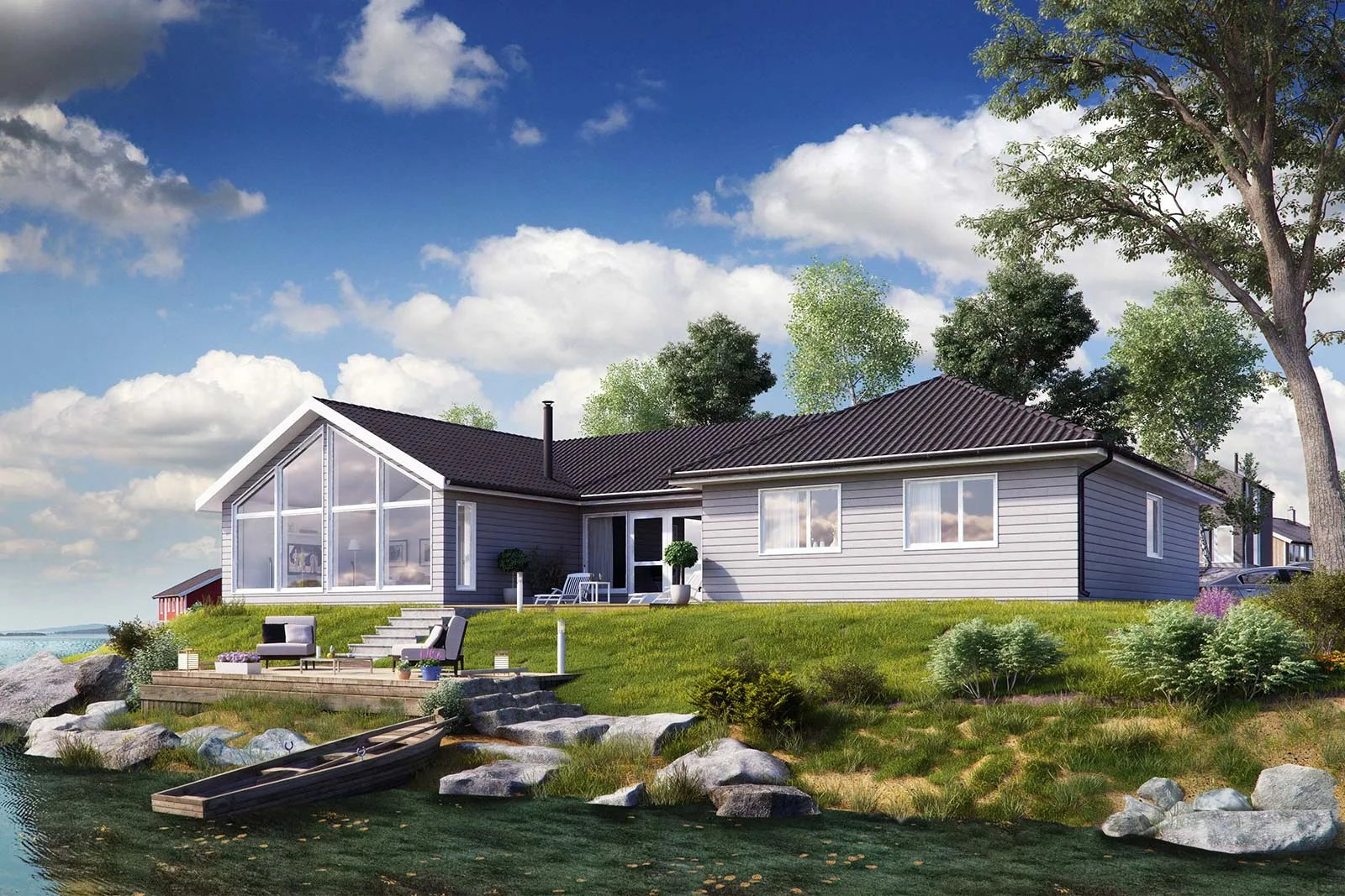Gandra fra Blå Bolig — hovedfasade