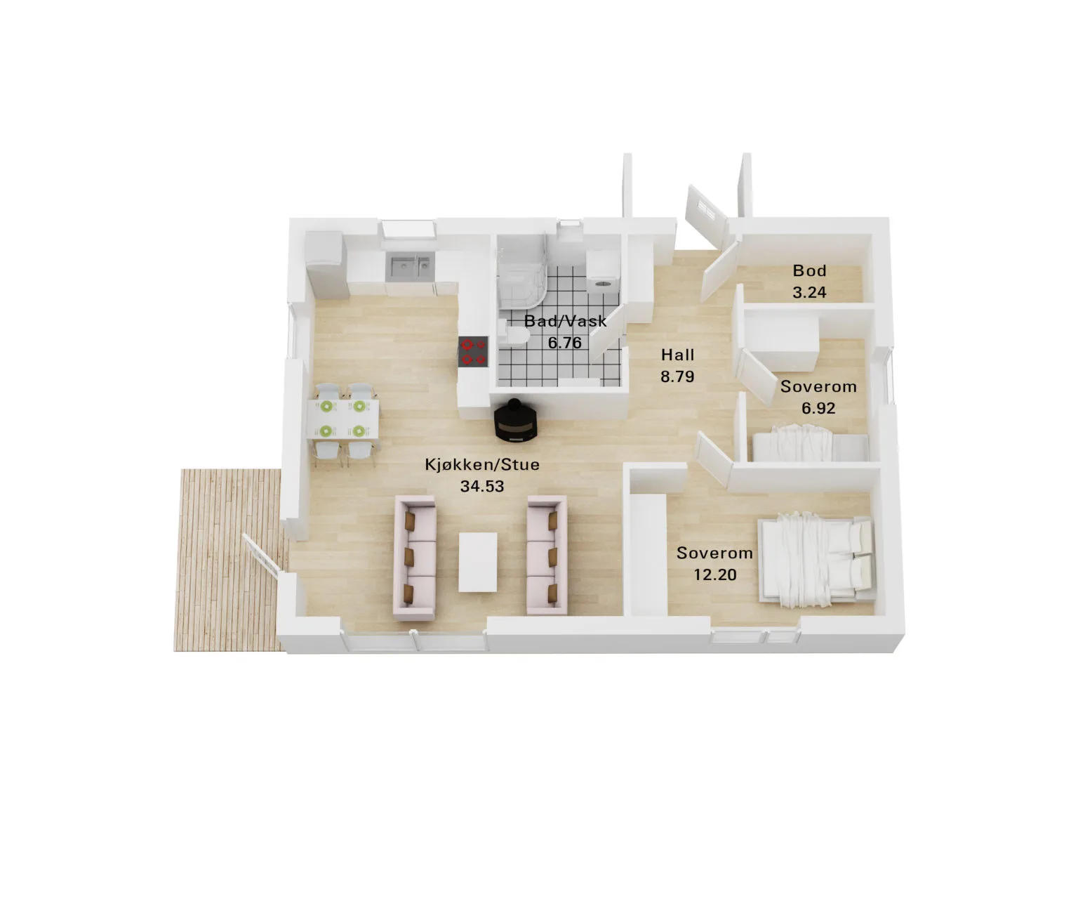 Plantegning 1. ETG — Blå Bolig Salina