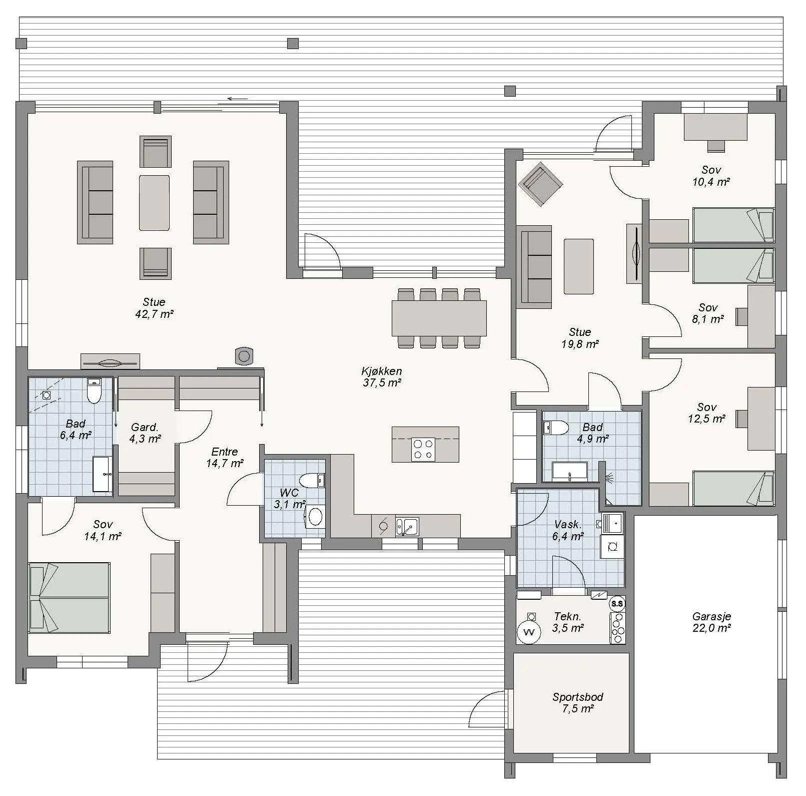 Plantegning 1. ETG — Blink Hus Sandefjord