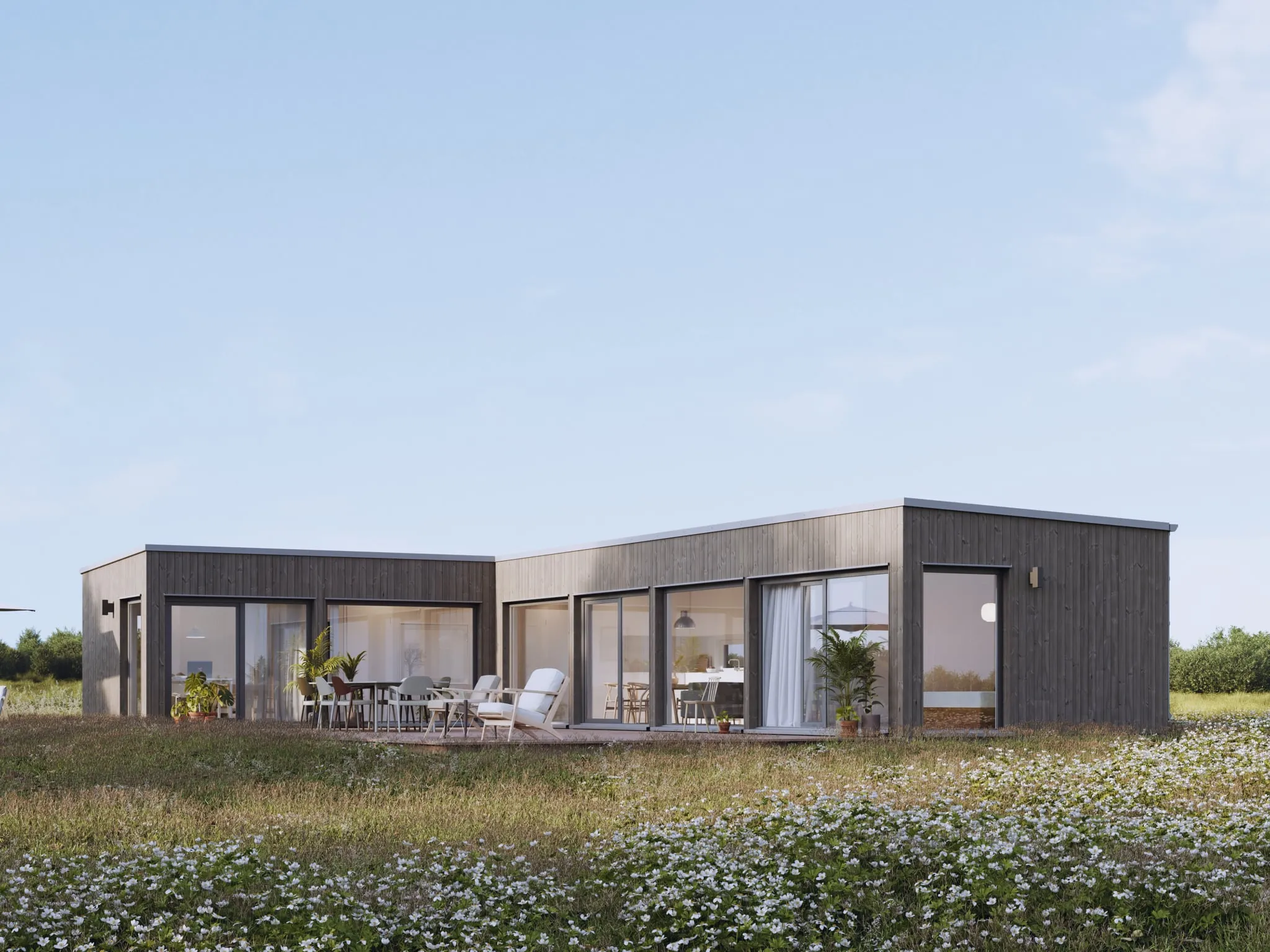 Rak R5.L.90 fra Boligverket — hovedfasade