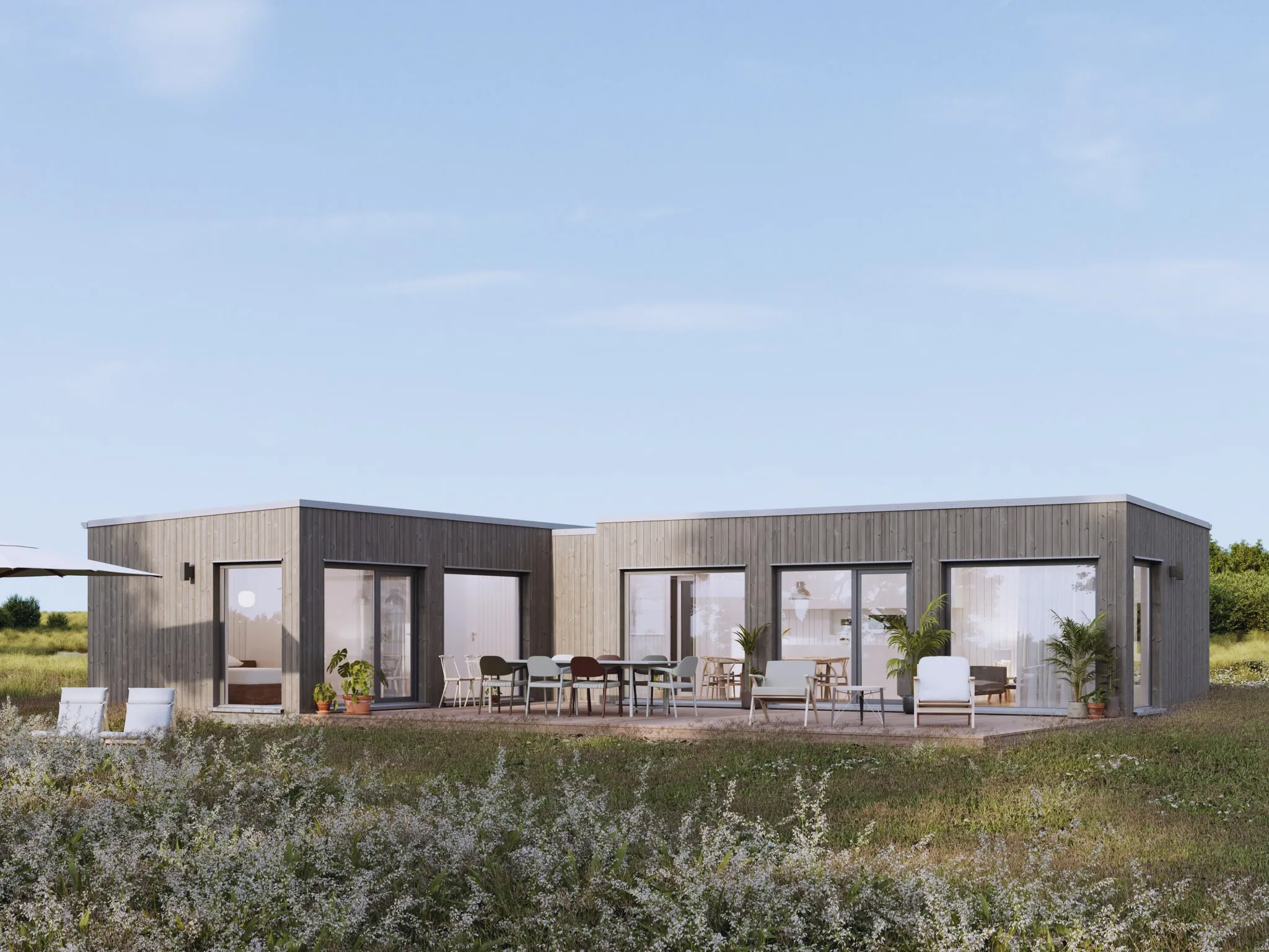 Rak R6.T.90 fra Boligverket — hovedfasade