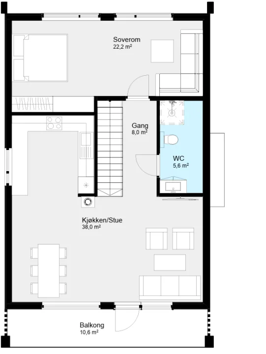 Plantegning 2. ETG — Byggmann 211 Braga