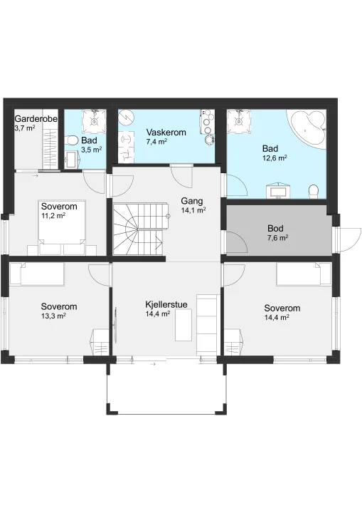 Plantegning 1. ETG — Byggmann 229 Sirius