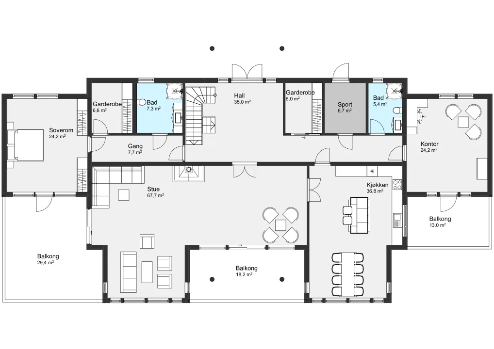 Plantegning 2. ETG — Byggmann 233 Lindås