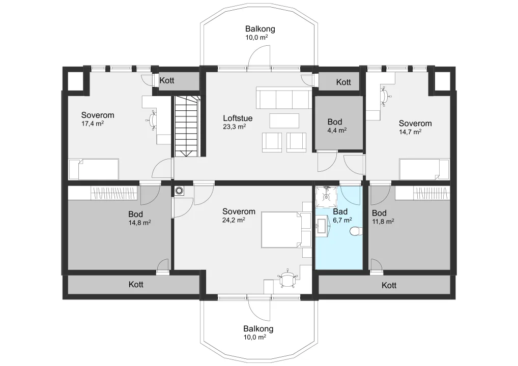 Plantegning 3. ETG — Byggmann 233 Lindås