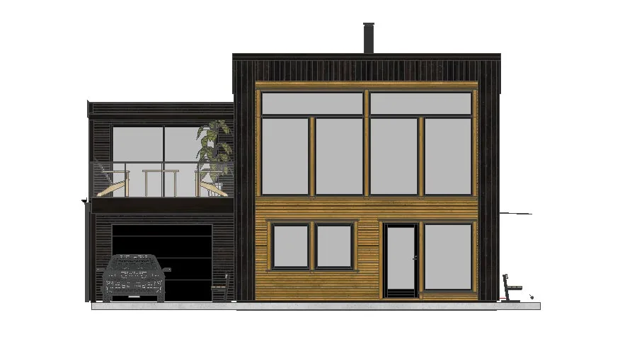 Barstøl fra Konsmohus — hovedfasade