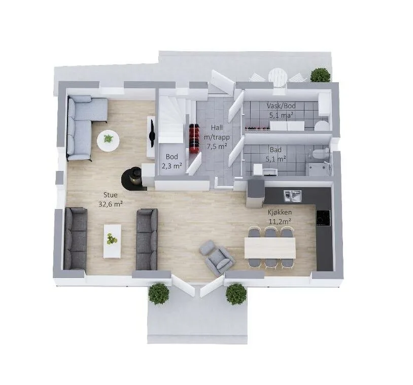 Plantegning 1. ETG — Konsmohus Kringlemyr