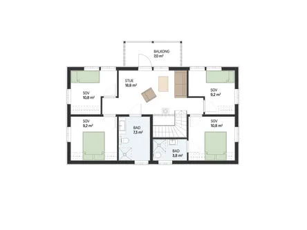 Plantegning 2. ETG — Lindehus Tilde