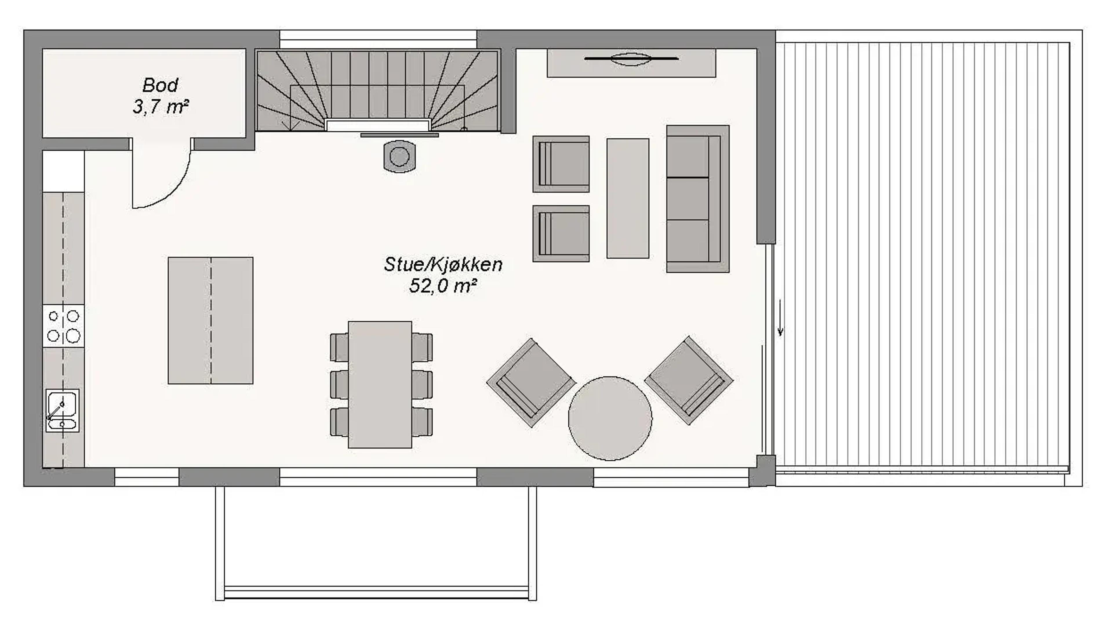 Plantegning 2. ETG — Nordbohus Komplett