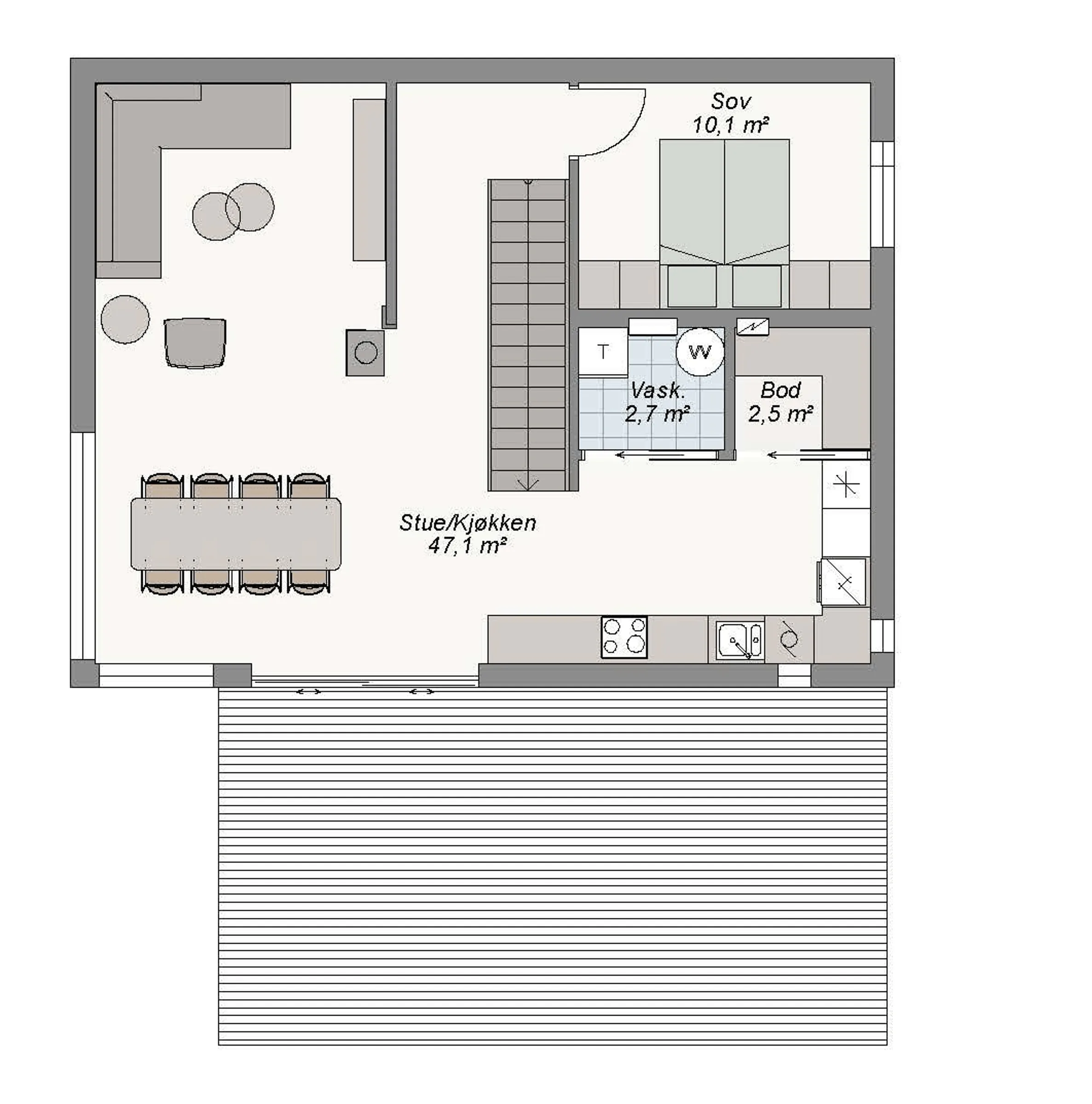 Plantegning 2. ETG — Nordbohus Luna
