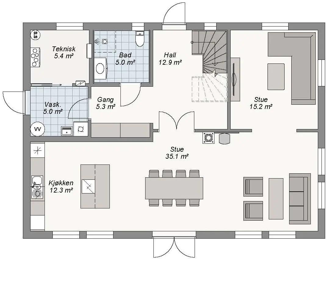 Plantegning 1. ETG — Nordbohus Orion