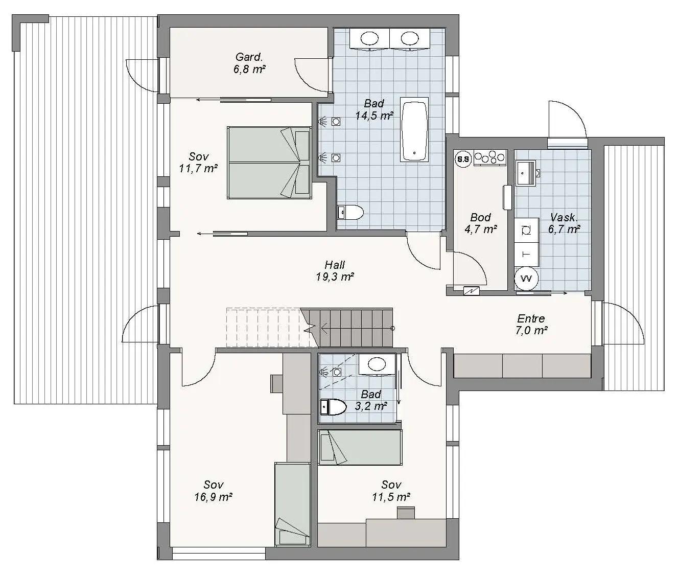 Plantegning 1. ETG — Nordbohus Struktur