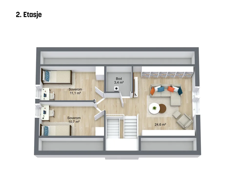 Plantegning 2. ETG — Norske Hus Luna