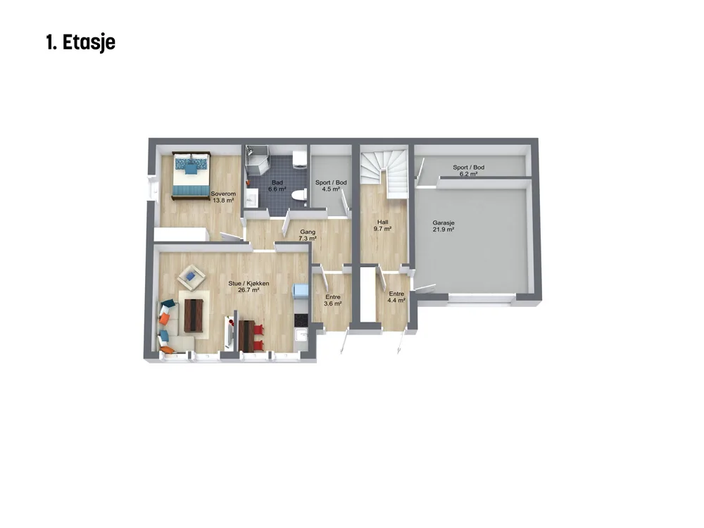Plantegning 1. ETG — Norske Hus Viking