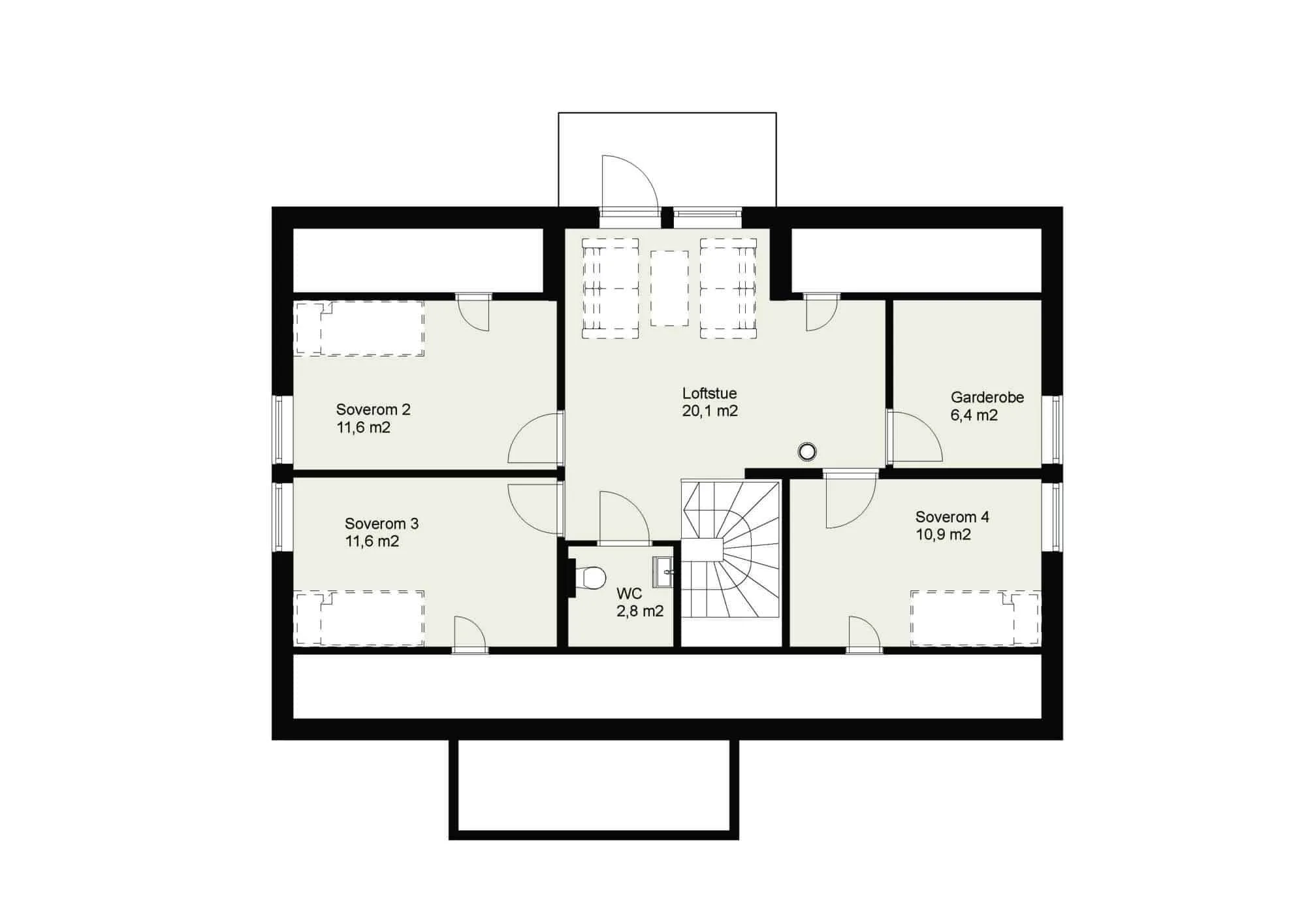 Plantegning 2. ETG — Selbuhus Bergstaden 1